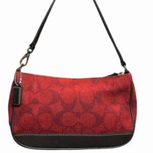 Coach vintage signature wool demi shoulder bag Y2K #7720 EUC